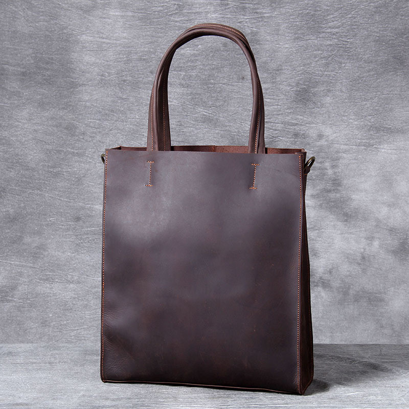 Leather Work Bag Laptop - 빈티지 정품 가죽 남성 핸드 토트