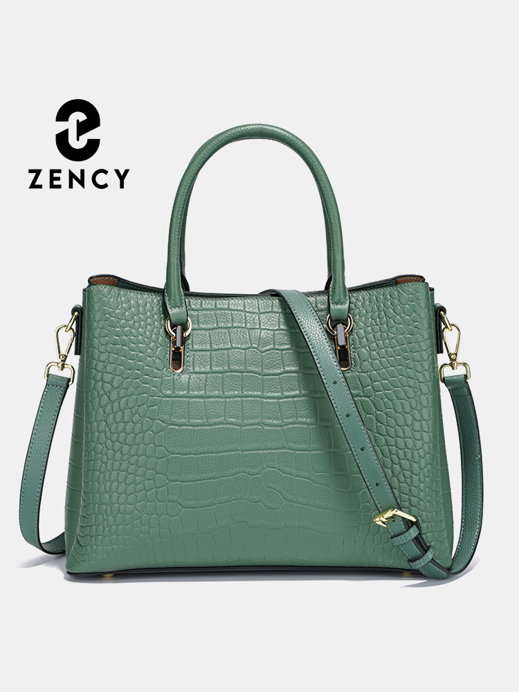 Leather Work Handbag - Zency 여성용 정품 가죽 탑 핸들