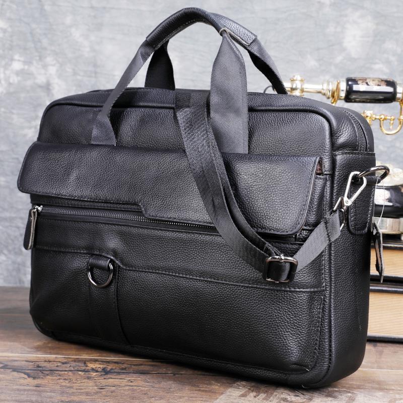 Leather Work Handbag - 남자에 대 한 큰 남자의 정품