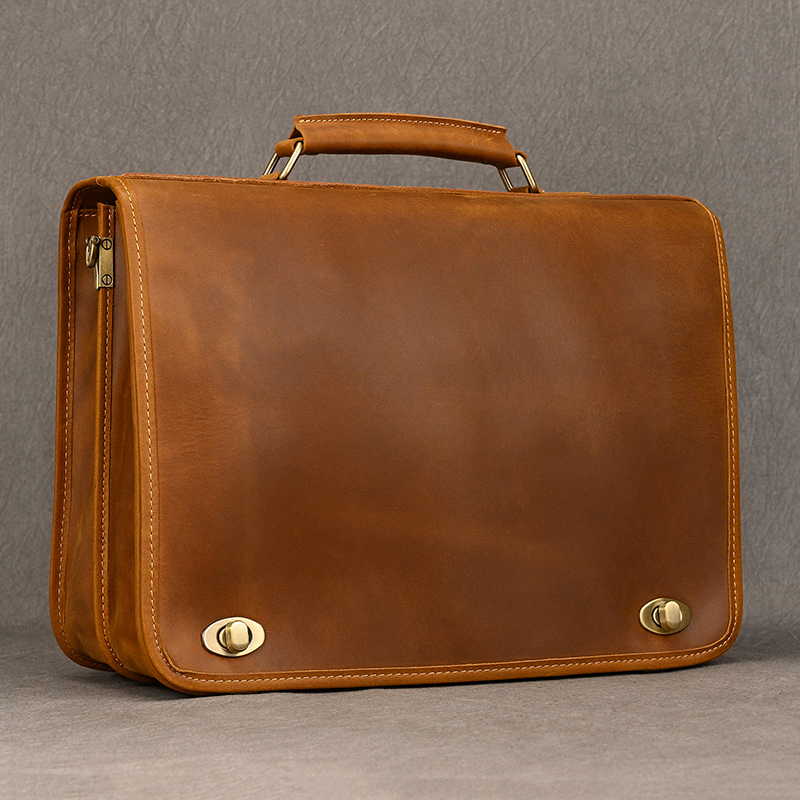Leather Work Bag Laptop - 맞춤형 정품 가죽 노트북 가방, 비즈니스
