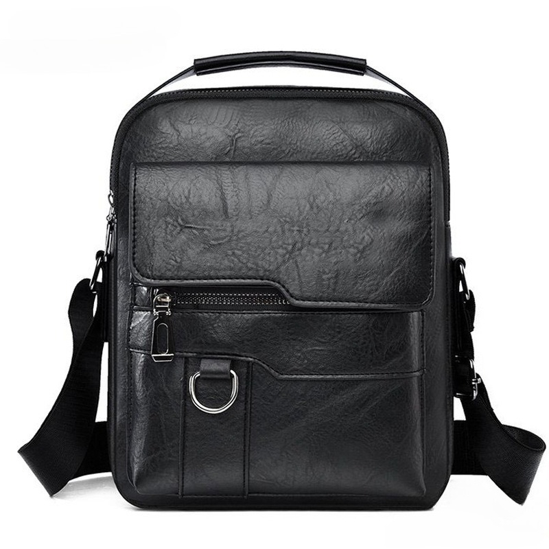 Leather Work Bag Laptop - 핫한 한국 스타일 남성 캐주얼 숄더백