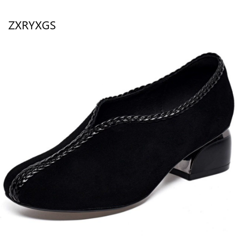 Leather Work For Kids - ZXRYXGS 프리미엄 무광 양가죽 블랙 슈즈,