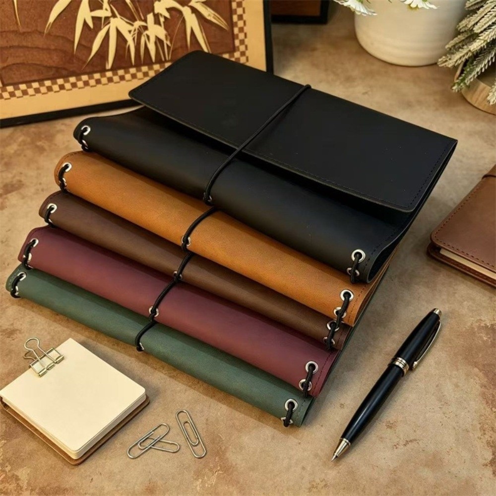 Leather Work Diary - A5 노트북 정리함 루즈리프 컴팩트 노트북