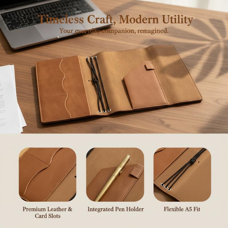 Leather Work Diary - @*리필 가능한 크레이지 호스 가죽 바인더
