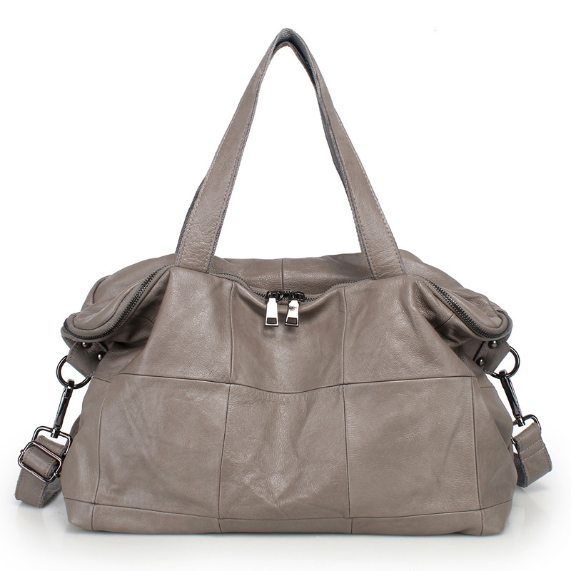 Leather Work Handbag - 여성용 대용량 토트 백 진짜 가죽