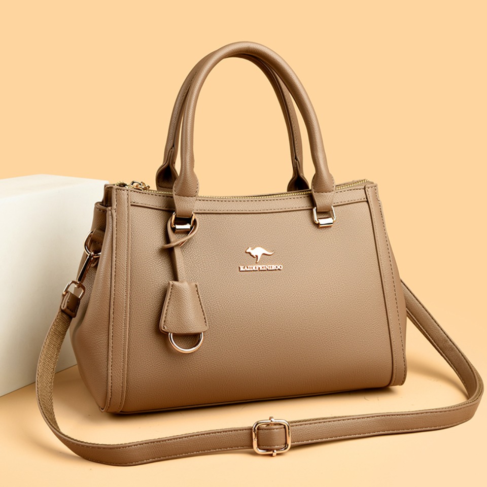 캥거루 브랜드 소프트 PU 가죽 숄더 크로스바디 토트백 - Leather Work Handbag 리뷰 및 가격