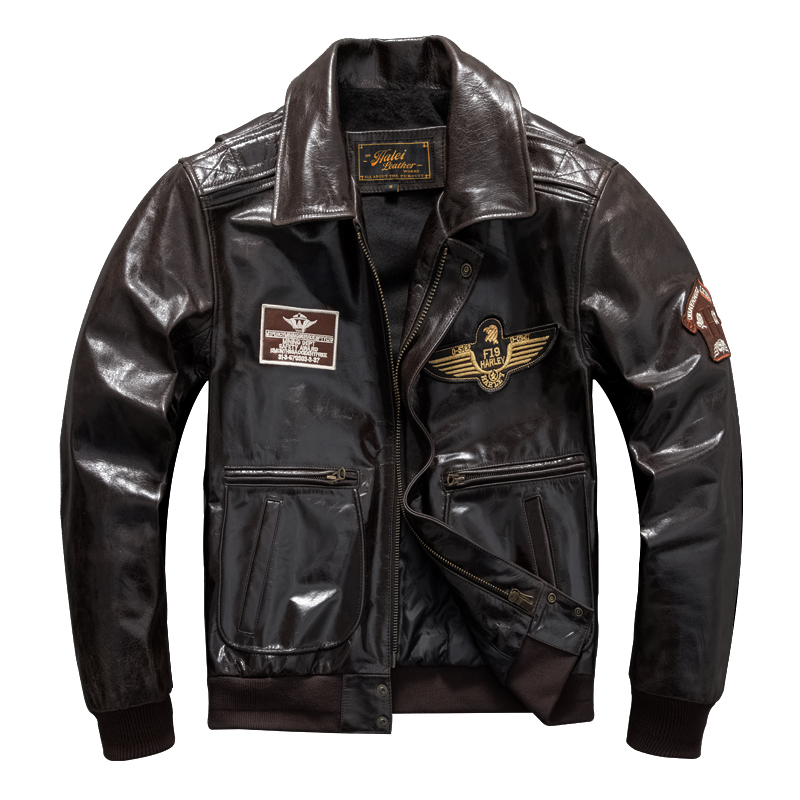 남성용 진짜 가죽 밀리터리 플라이트 재킷 |   진짜  - Leather Work Jacket 리뷰 및 가격
