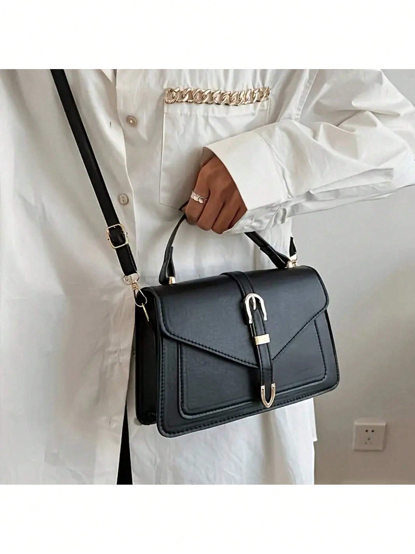 여성 PU 가죽 핸드백 우아한 플랩 스퀘어 숄더백 금속 - For Leather Work 리뷰 및 가격