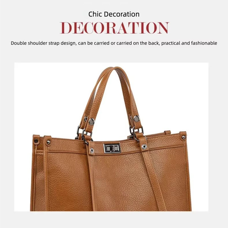 여성 대용량 토트 백 PU 가죽 회전 잠금 핸드백 숙녀 - Leather Work Handbag 리뷰 및 가격