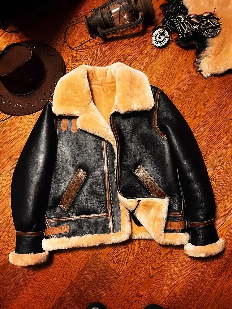 LNY! 최고 품질. 클래식 공군 B3 모피 재킷, 남 - Leather Work Jacket 리뷰 및 가격
