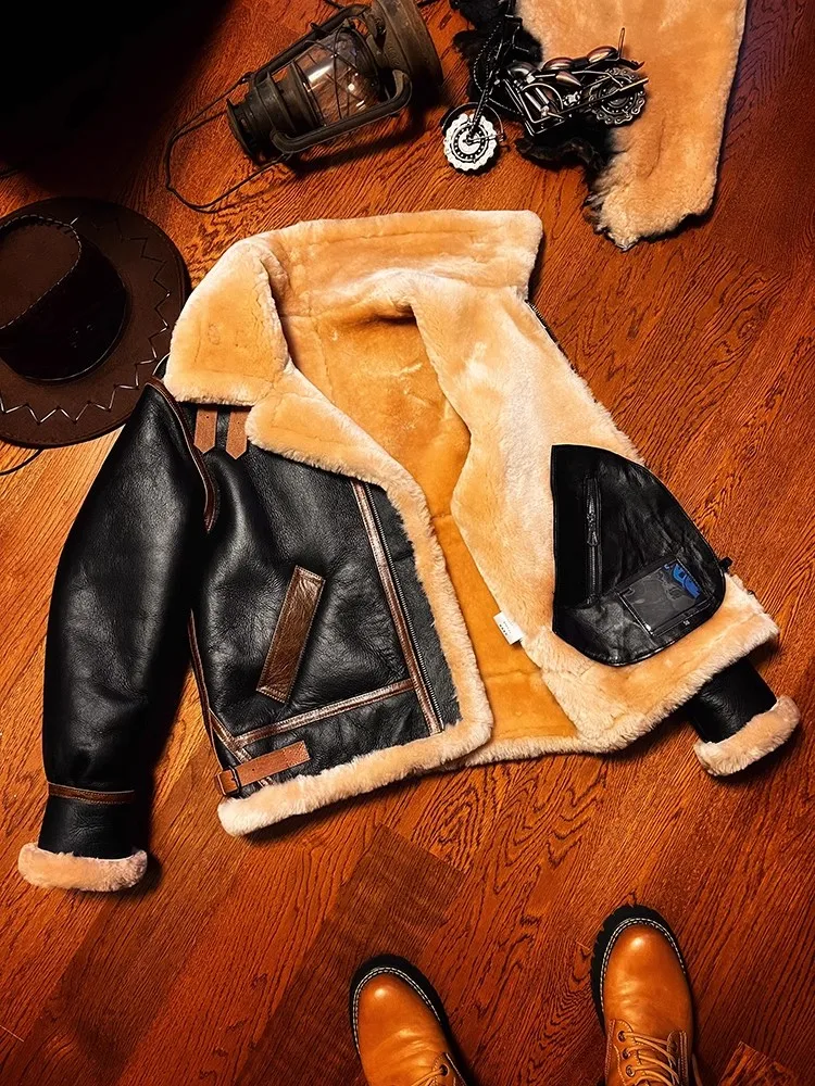 LNY! 최고 품질. 클래식 공군 B3 모피 재킷, 남 - Leather Work Jacket 리뷰 및 가격