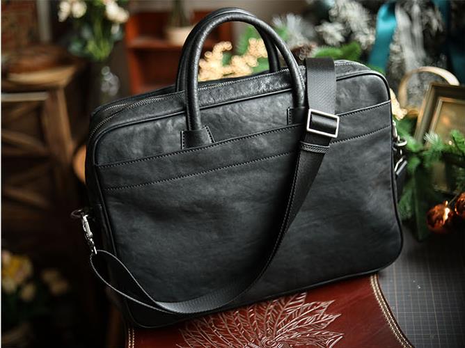 LuxurySoft 블랙 정품 가죽 남성용 핸드백 휴대 - Leather Work Handbag 리뷰 및 가격