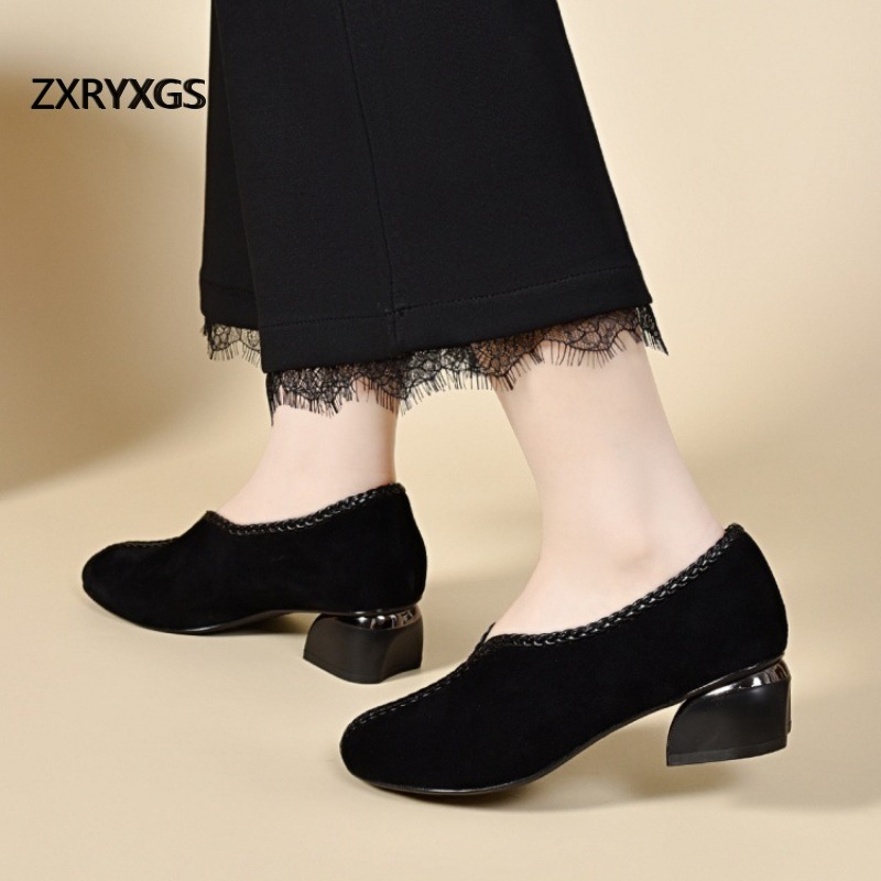 ZXRYXGS 프리미엄 무광 양가죽 블랙 슈즈, 두툼한 - Leather Work For Kids 리뷰 및 가격