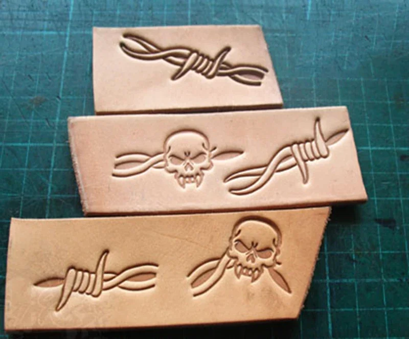 가죽 조각 도구가 포함된 가죽 공예용 가시와 해골 무늬 - Unique Leather Work 리뷰 및 가격