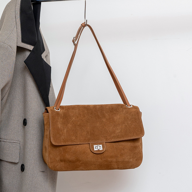 여성용 정품 스웨이드 가죽 숄더백, 조절 가능한 스트랩 - Leather Work Handbag 리뷰 및 가격