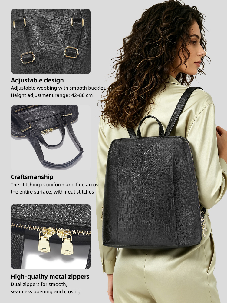 Zency 여성용 악어 가죽 백팩 100% 정품 천연  - Leather Work Bag Laptop 리뷰 및 가격